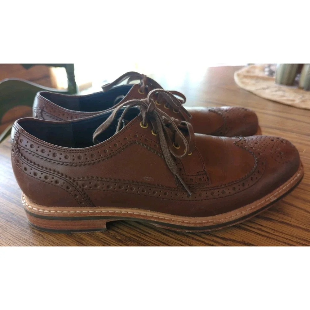 Cole Haan‎ Grand OS Men's Wingtip Oxford Brown Leather Shoes Size 7 M